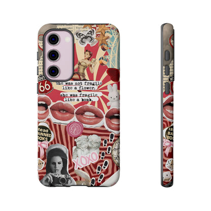 Feminine Aesthetic Retro Collage Tough Phone Case