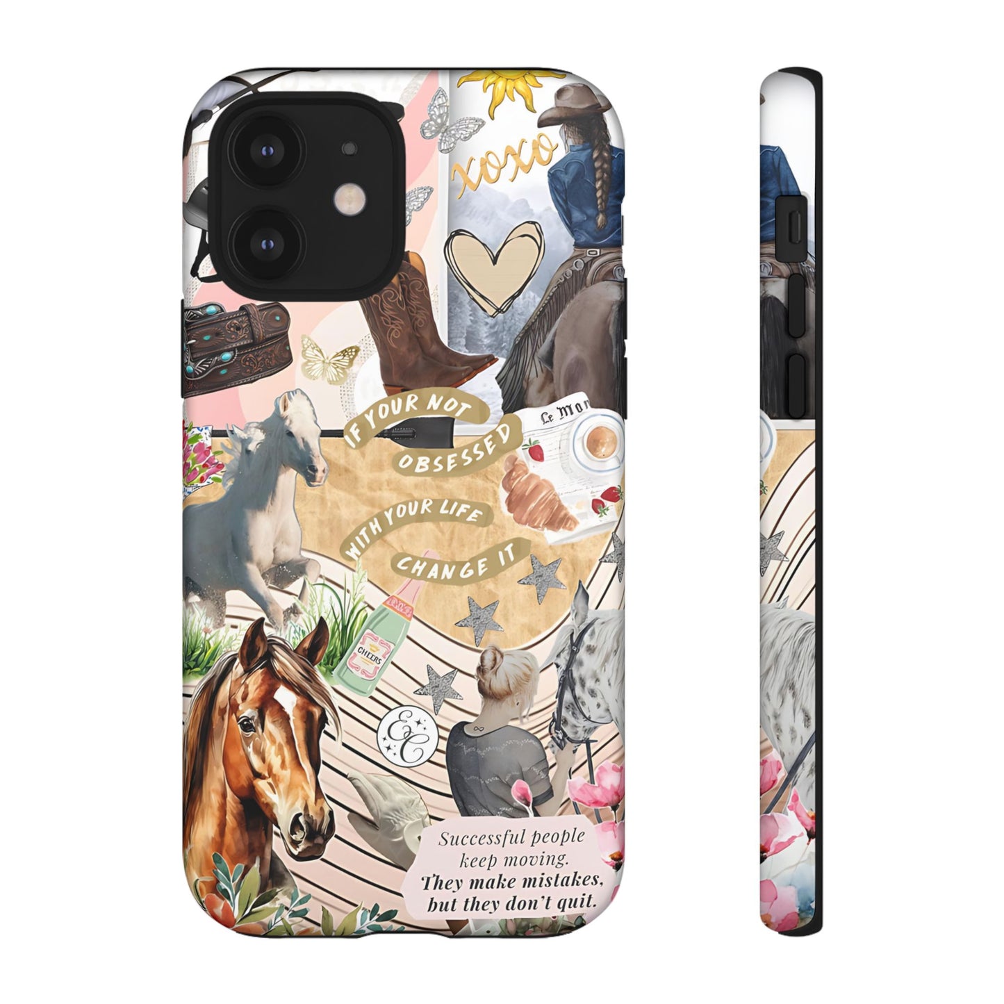 Equestrian Cowgirl Collage Tough Phone Case