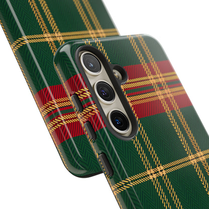 Green Red & Gold Plaid Tough Phone Case