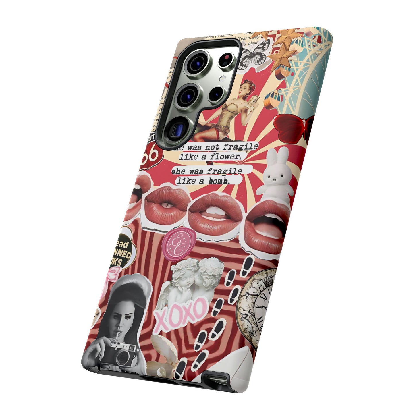 Feminine Aesthetic Retro Collage Tough Phone Case