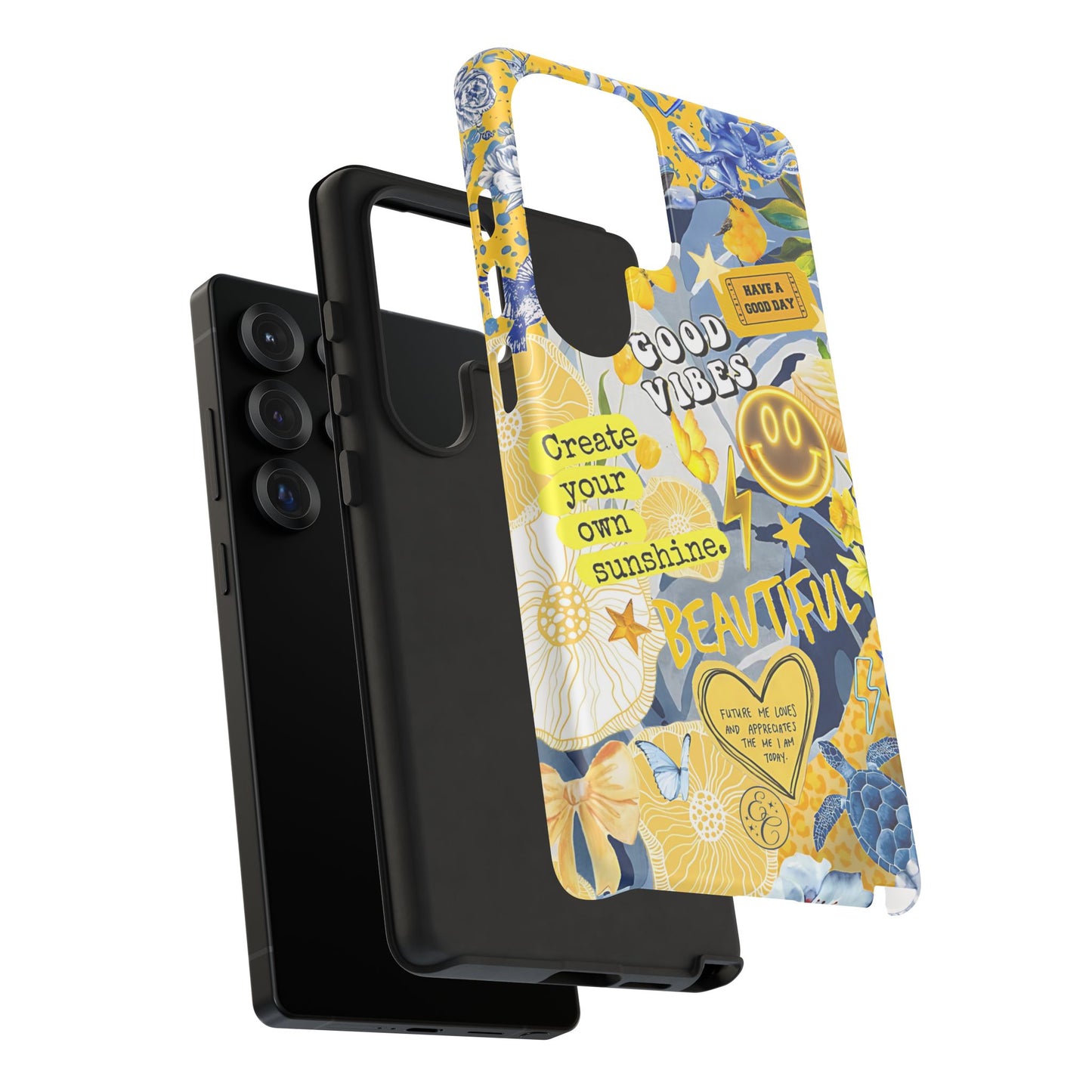 Yellow and Blue Collage Tough Phone Case