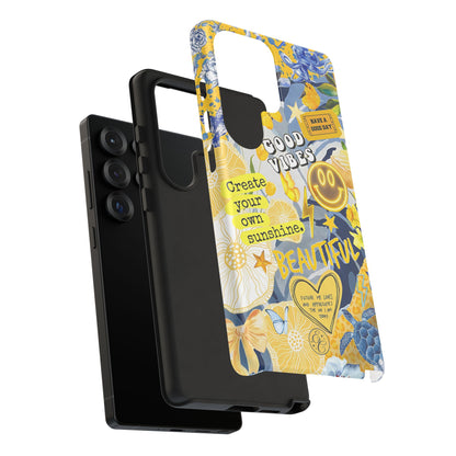 Yellow and Blue Collage Tough Phone Case