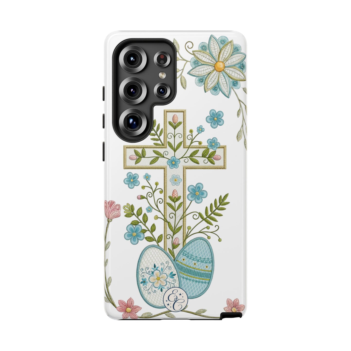 Vintage Easter Floral Cross Tough Phone Case