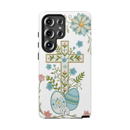 Vintage Easter Floral Cross Tough Phone Case