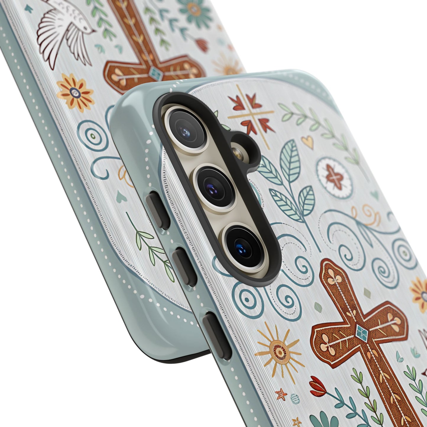 Christian Cross Floral Tough Phone Case