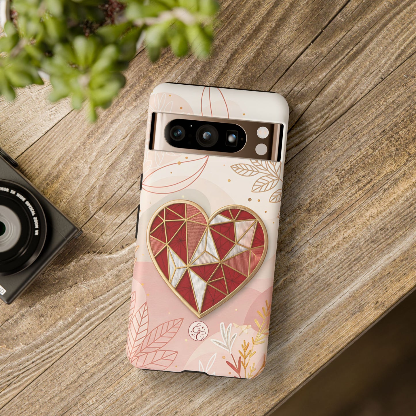 Geometric Heart Tough Phone Case