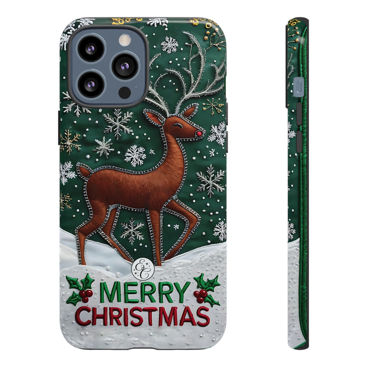 Merry Christmas Reindeer Tough Phone Case