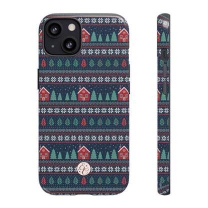 Winter Cottage Pattern Tough Phone Case