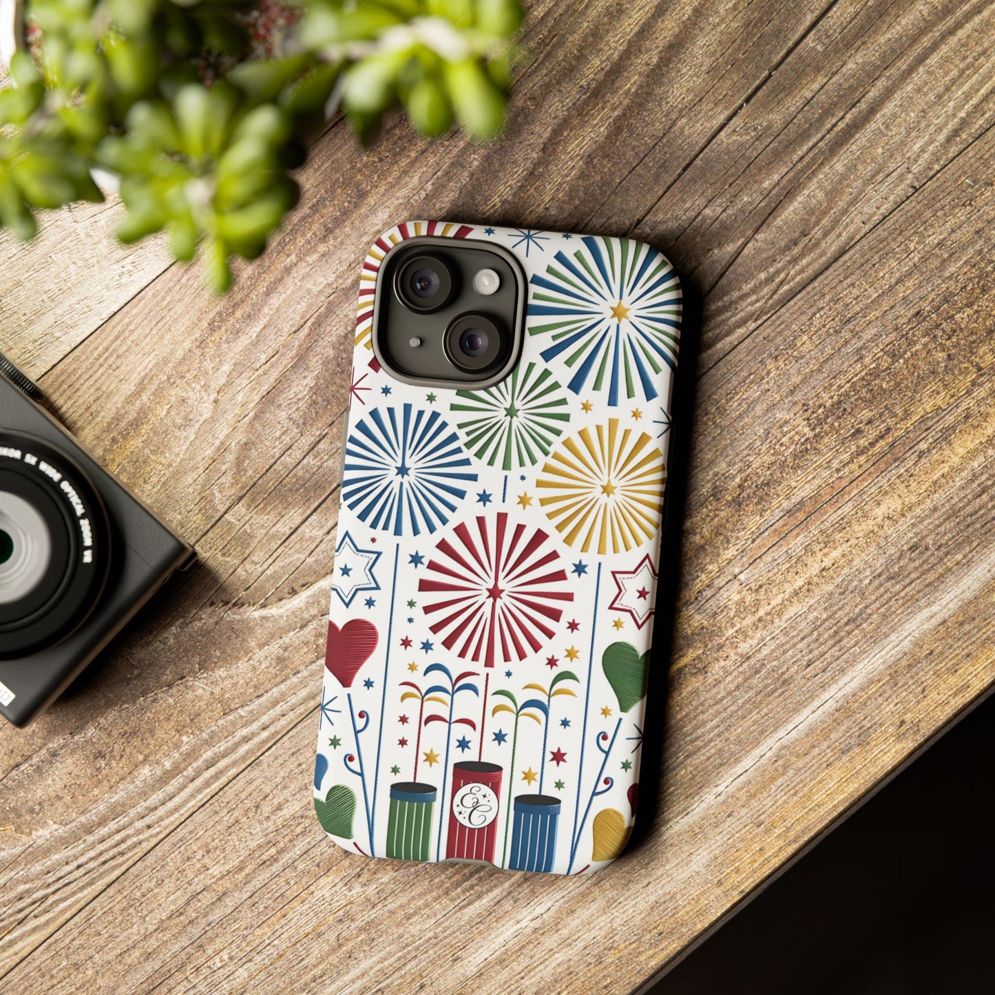 Colorful Fireworks and Stars Tough Phone Case