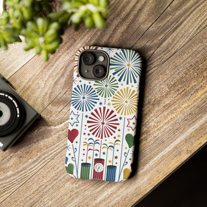 Colorful Fireworks and Stars Tough Phone Case