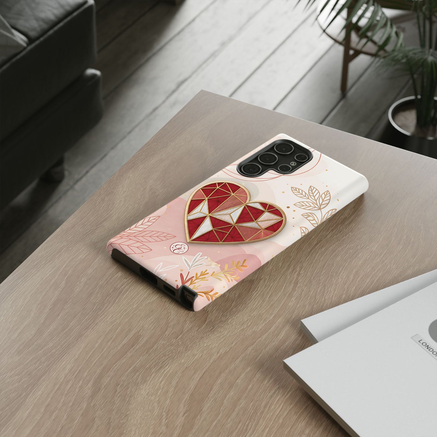 Geometric Heart Tough Phone Case