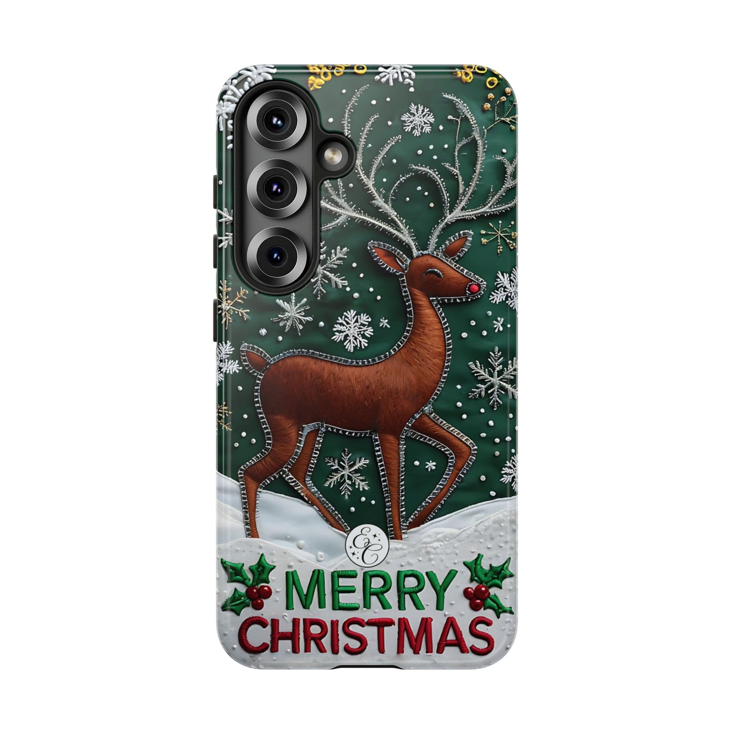 Merry Christmas Reindeer Tough Phone Case