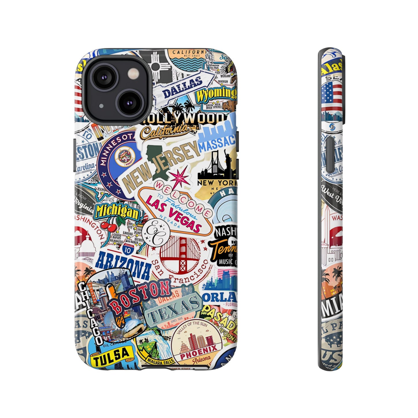 USA Travel Stickers Tough Phone Case