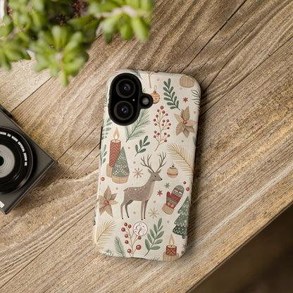 Rustic Christmas Reindeer Tough Phone Case