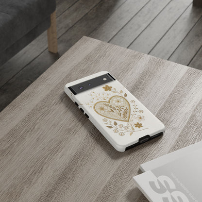 Floral Heart Design Tough Phone Case