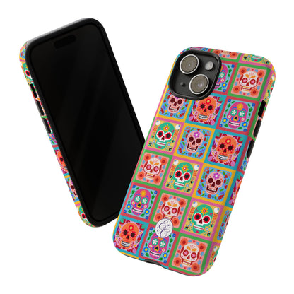 Colorful Sugar Skull Pattern Tough Phone Case