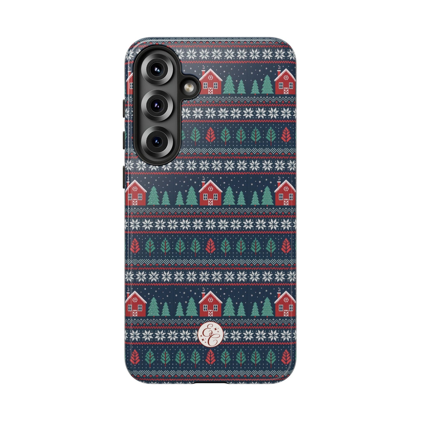 Winter Cottage Pattern Tough Phone Case