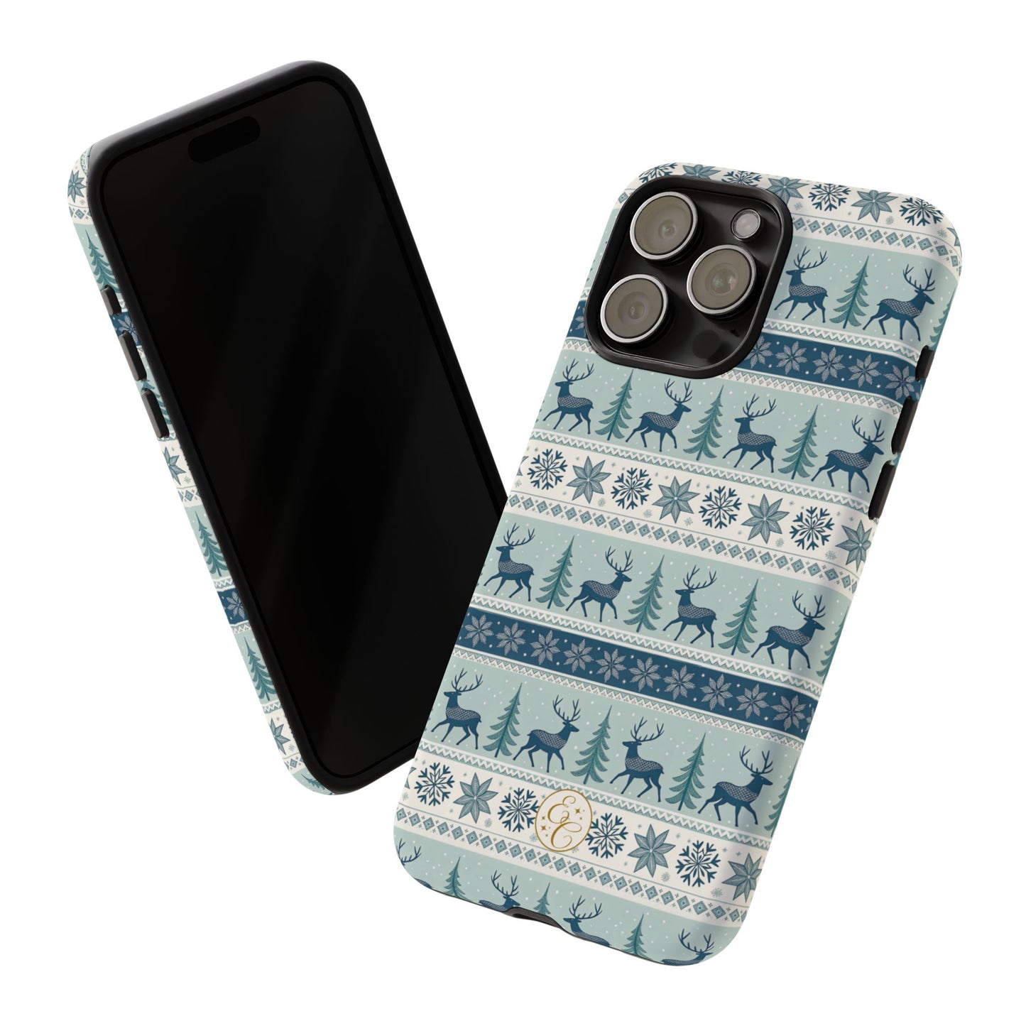 Blue Winter Reindeer Tough Phone Case