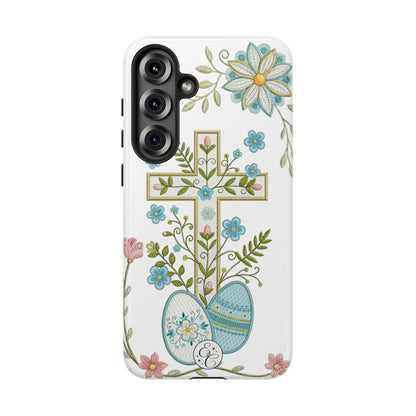 Vintage Easter Floral Cross Tough Phone Case