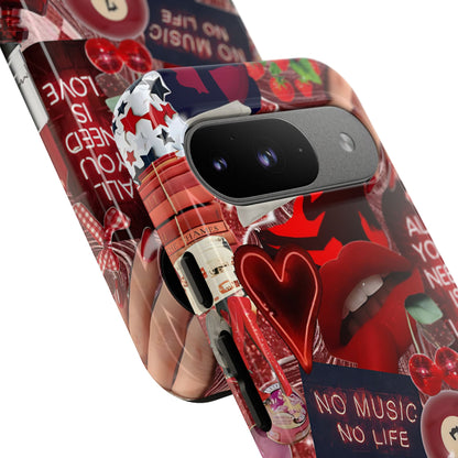 Red Aesthetic Collage Tough Phone Case