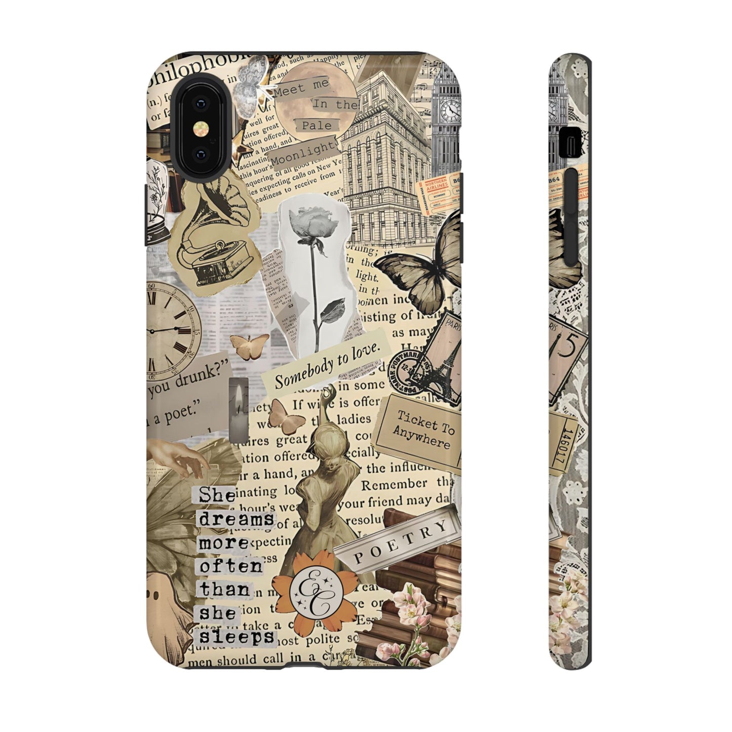 Library Romance Collage Tough Phone Cases