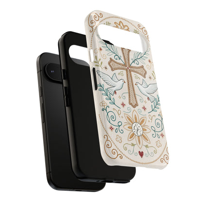 Christian Cross and Doves Tough Phone Case