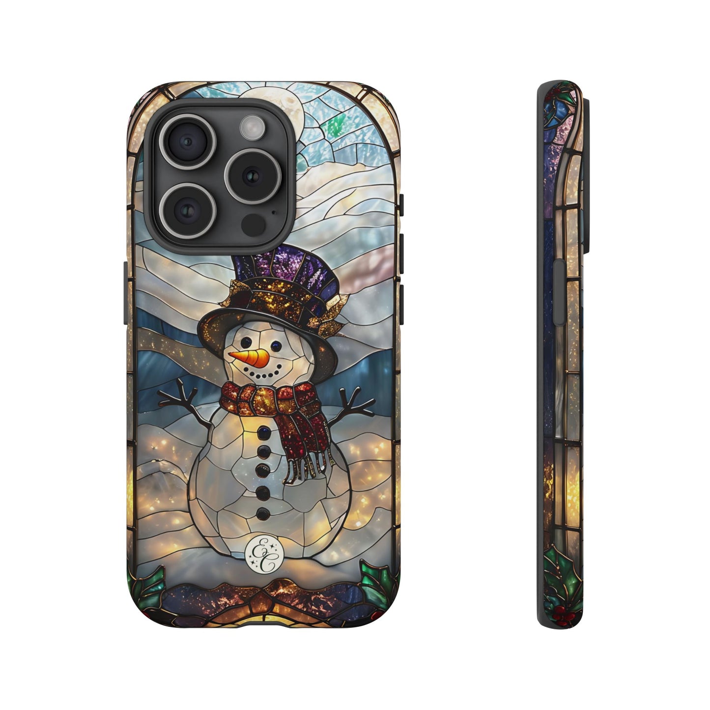 Snowman Stained Glass Tough Phone Case