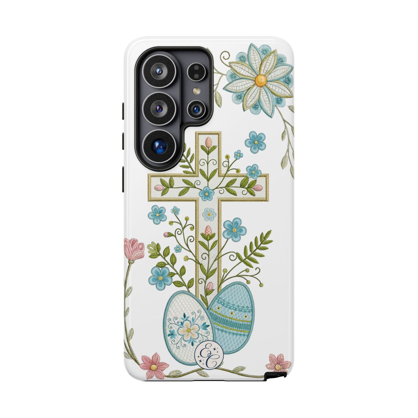 Vintage Easter Floral Cross Tough Phone Case