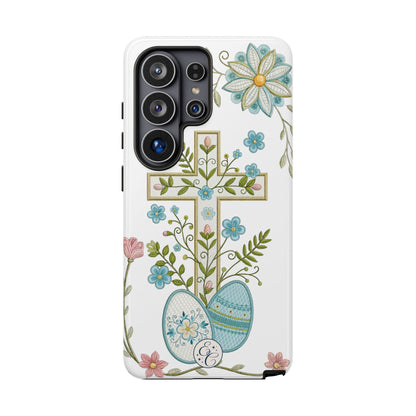 Vintage Easter Floral Cross Tough Phone Case