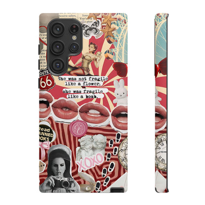 Feminine Aesthetic Retro Collage Tough Phone Case