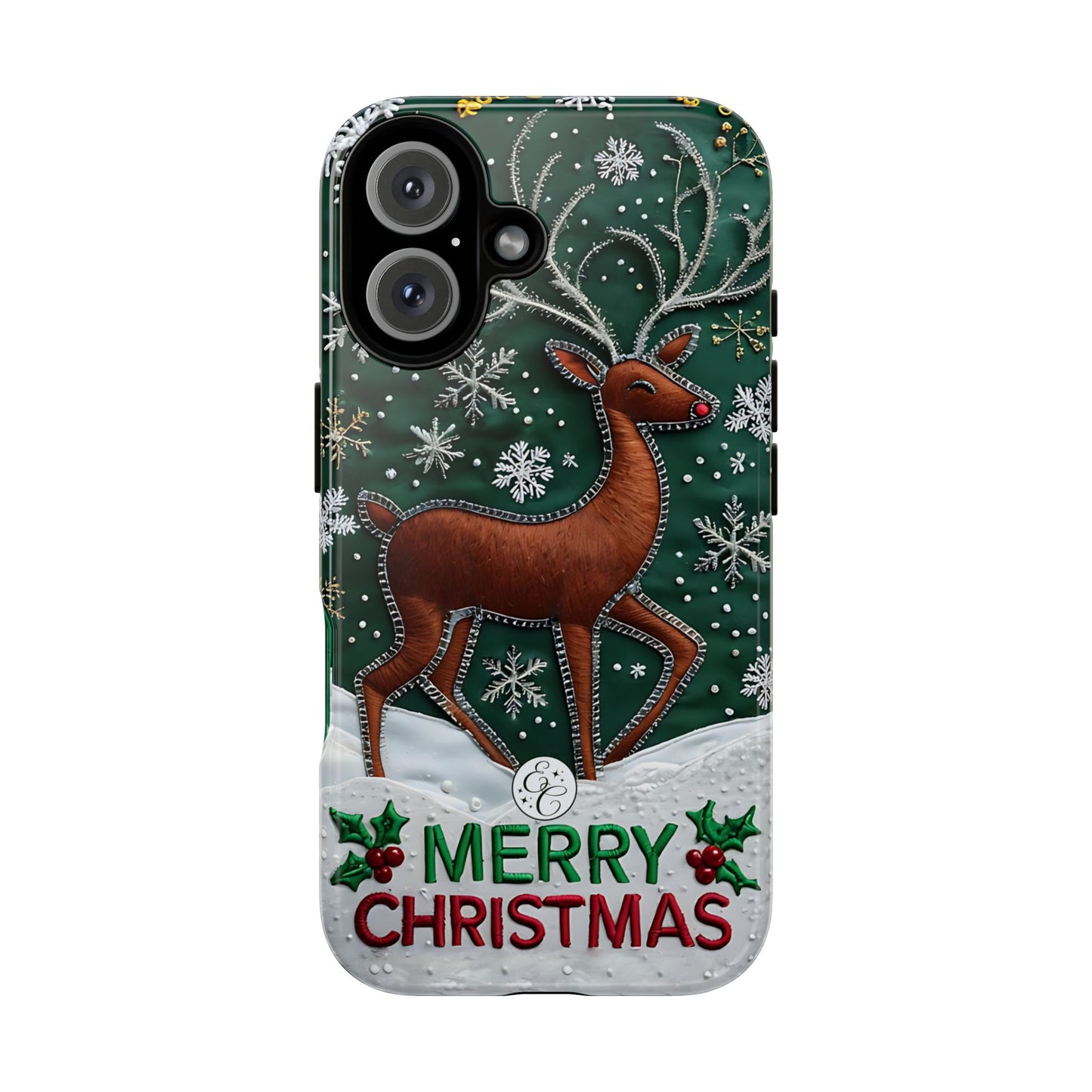 Merry Christmas Reindeer Tough Phone Case