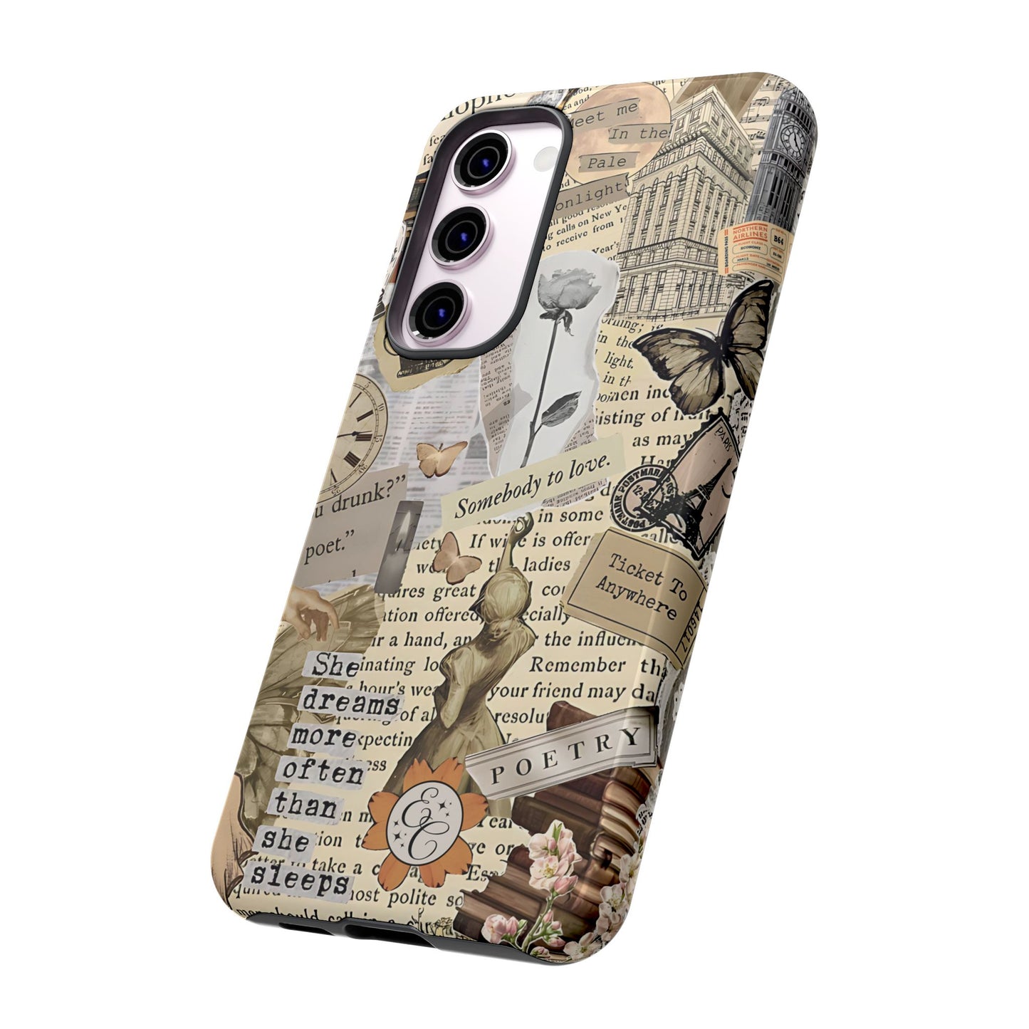 Library Romance Collage Tough Phone Cases