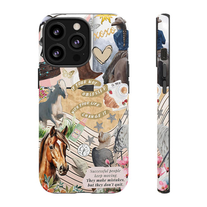 Equestrian Cowgirl Collage Tough Phone Case