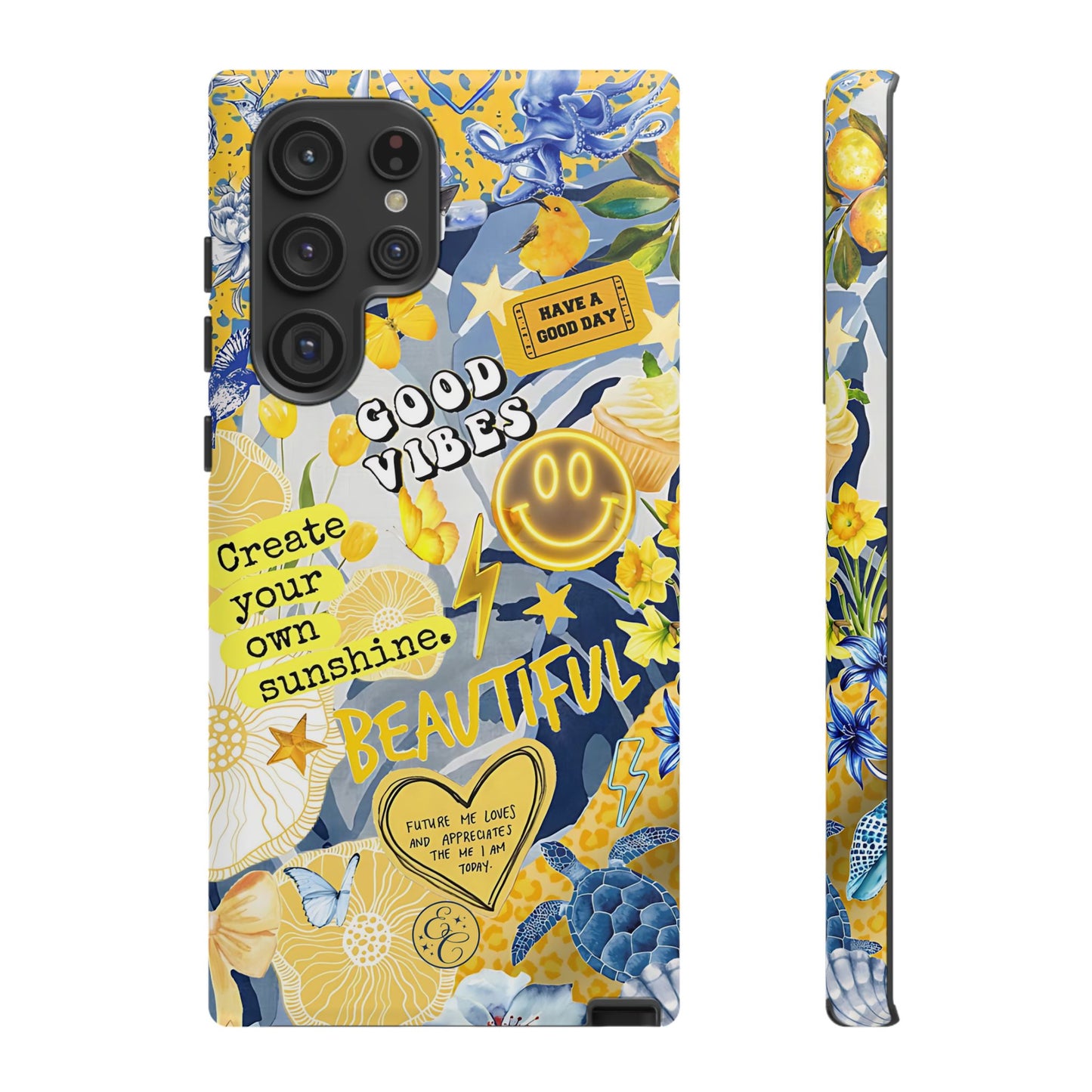 Yellow and Blue Collage Tough Phone Case