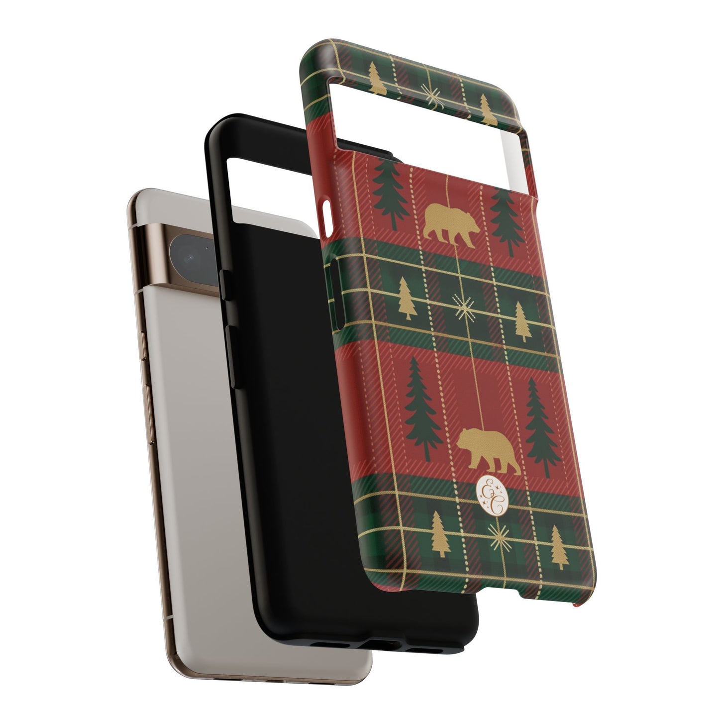 Christmas Bear Plaid Tough Phone Case