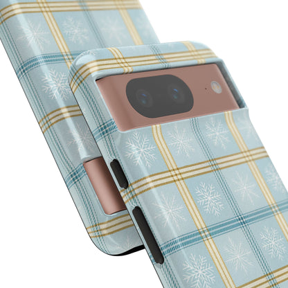 Blue Winter Plaid Tough Phone Case