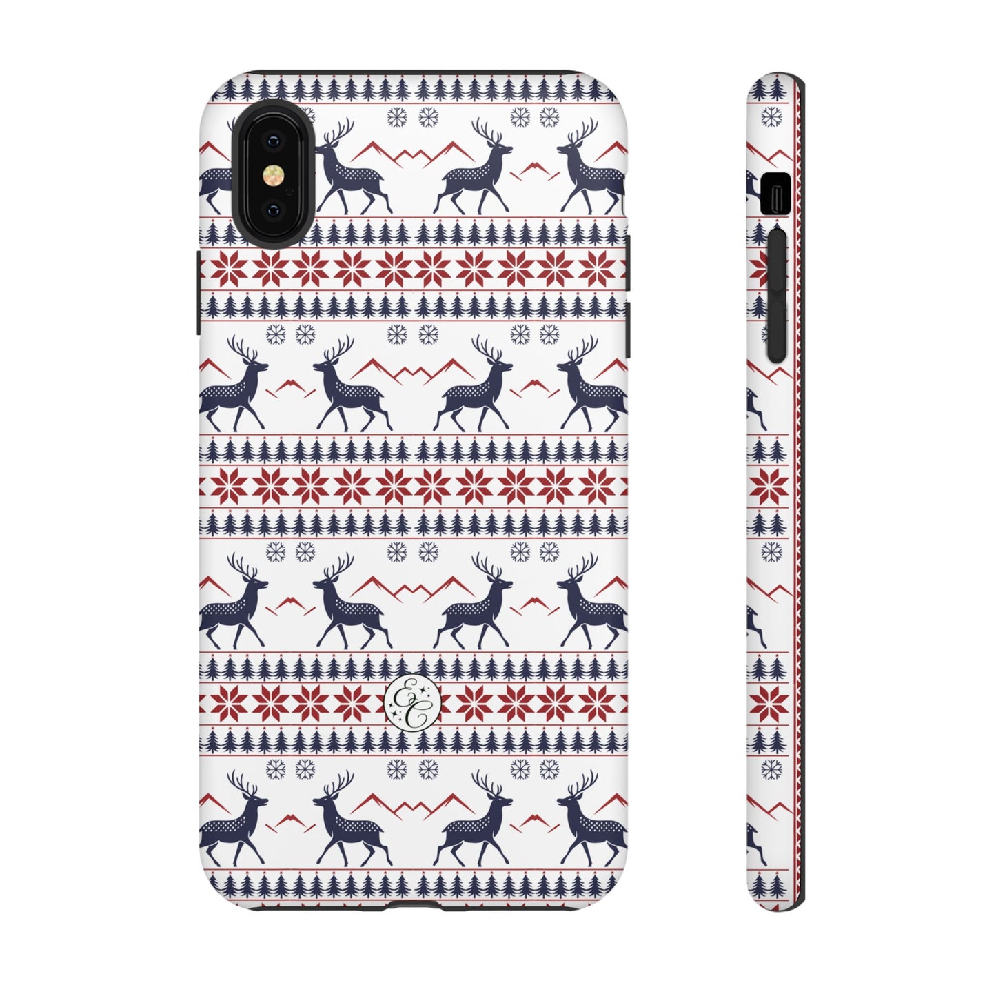 Christmas Reindeer Pattern Tough Phone Case