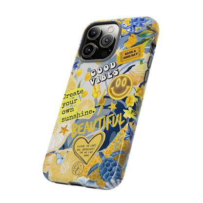 Yellow and Blue Collage Tough Phone Case