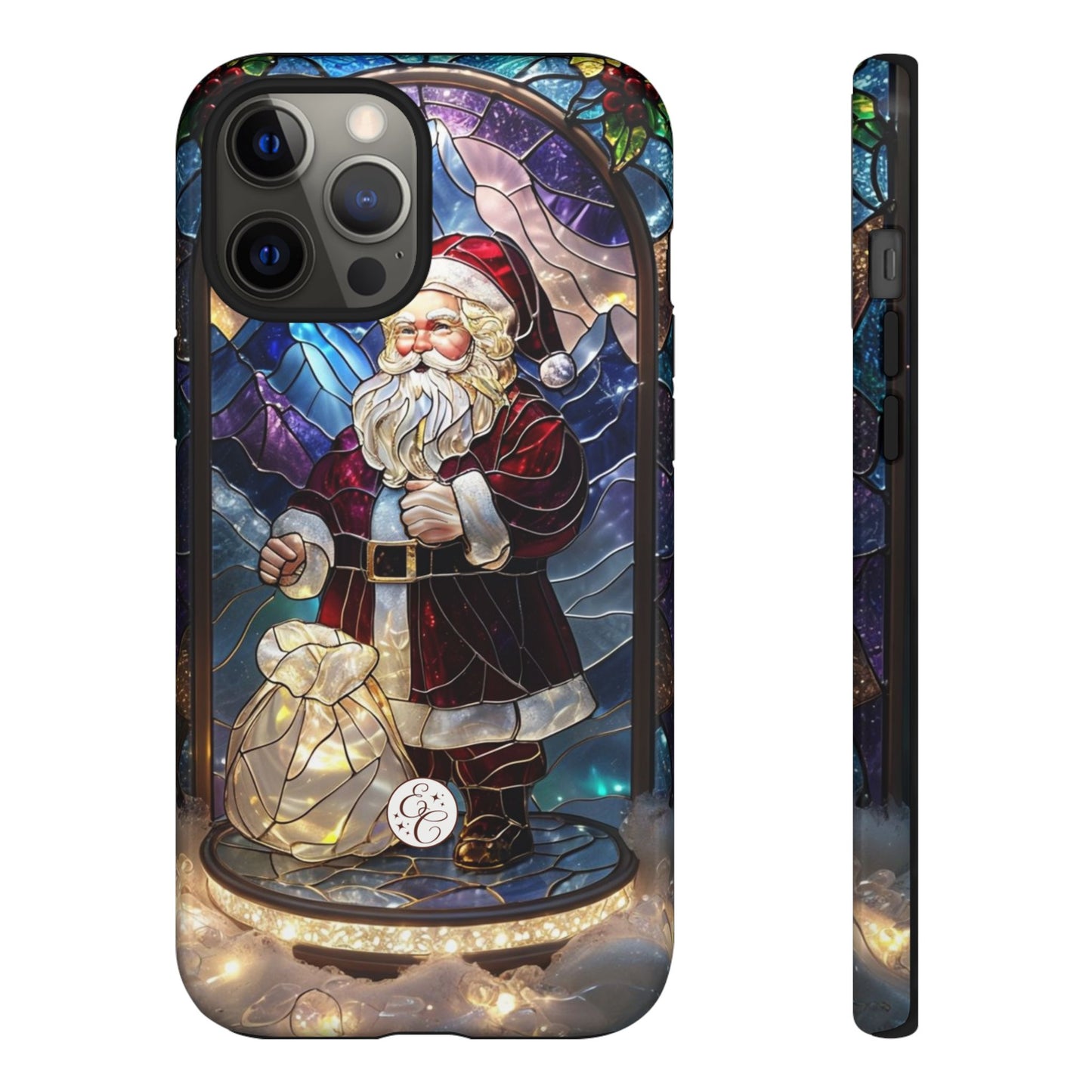 Santa Claus Stained Glass Tough Phone Case