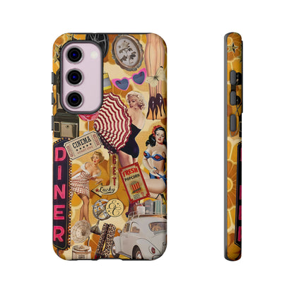 Retro Pin-up Collage Tough Phone Case