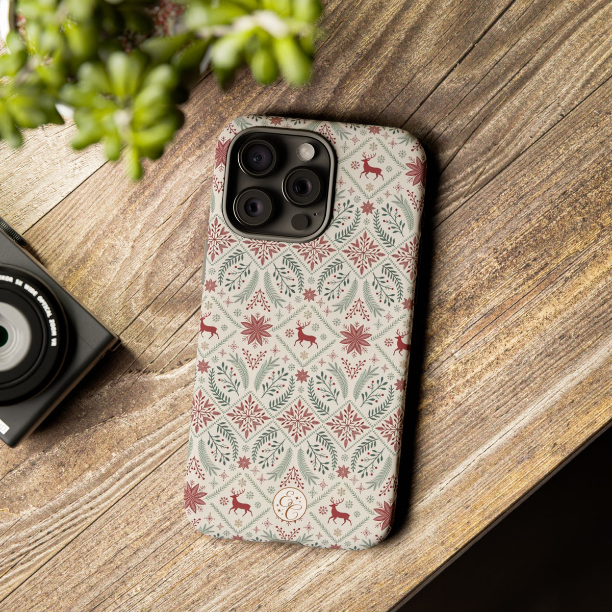 Red Reindeer Christmas Pattern Phone Case