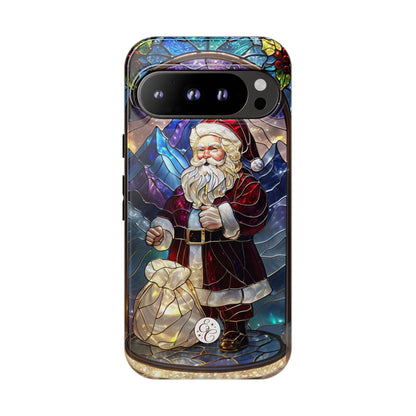 Santa Claus Stained Glass Tough Phone Case
