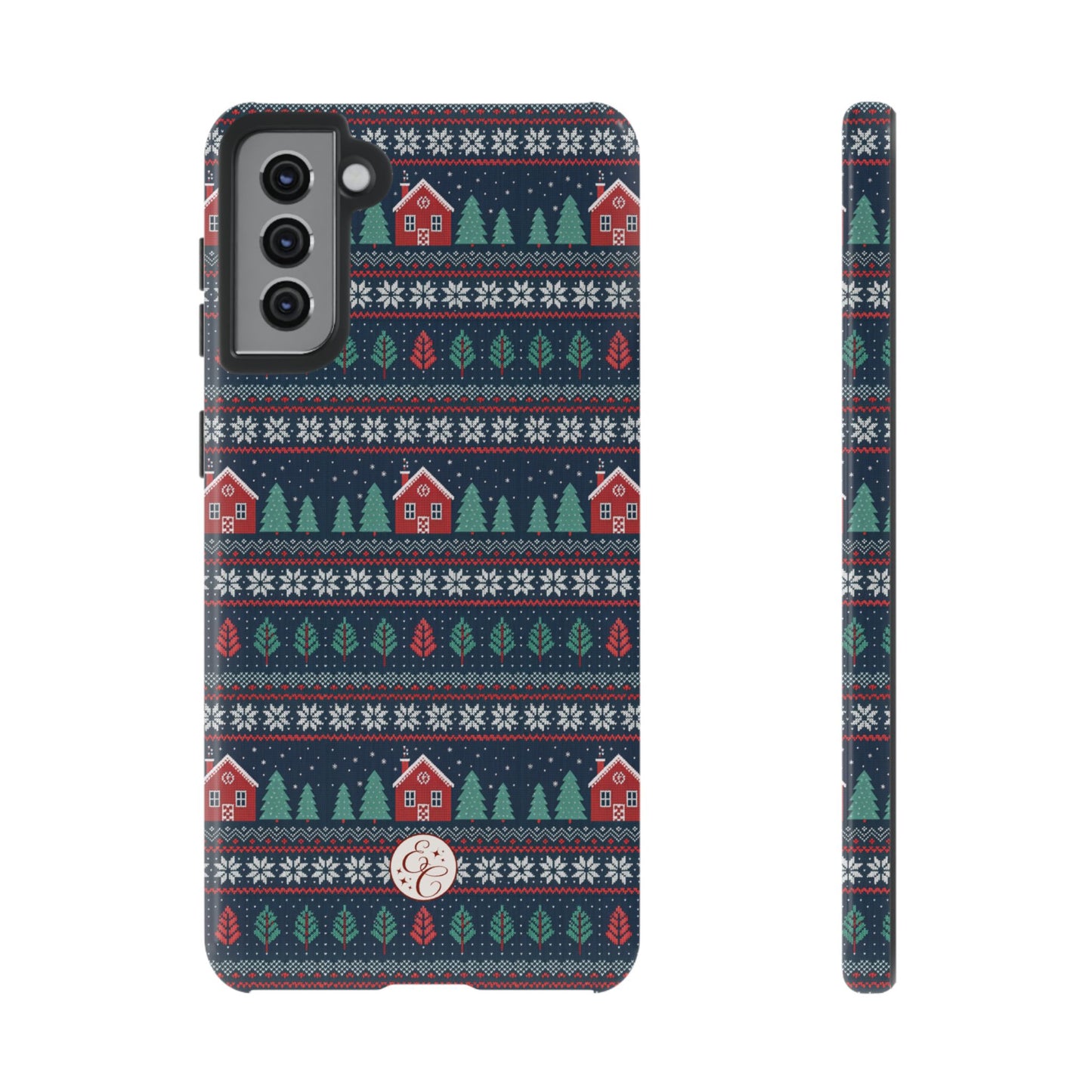 Winter Cottage Pattern Tough Phone Case