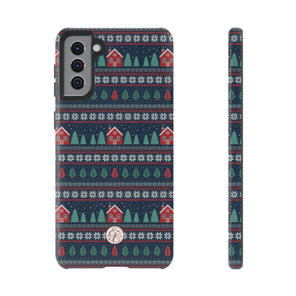 Winter Cottage Pattern Tough Phone Case