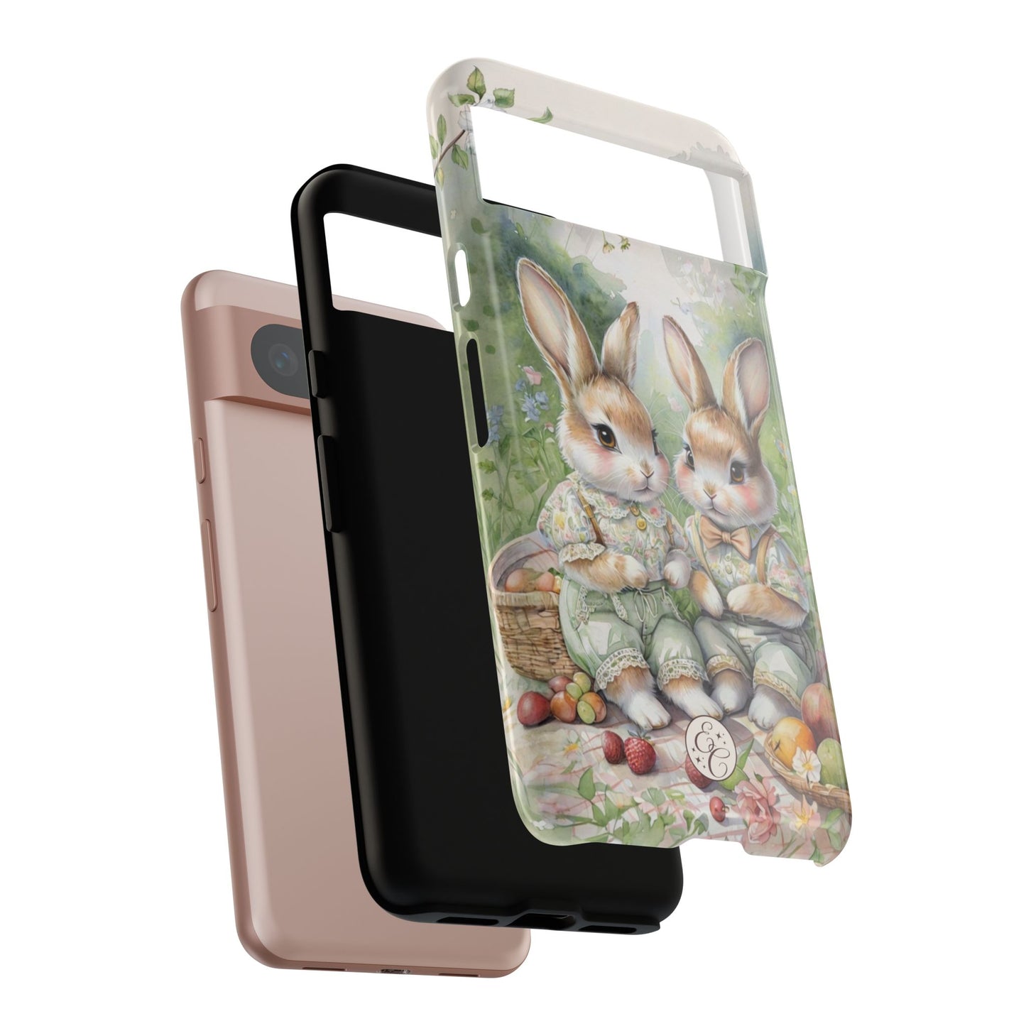 Vintage Bunny Picnic Tough Phone Case