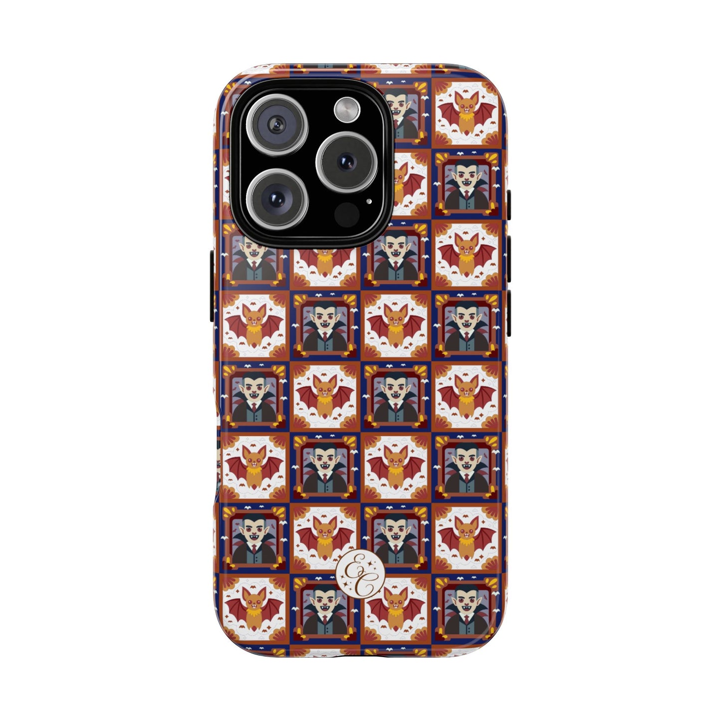 Dracula & Bat Pattern Tough Phone Case