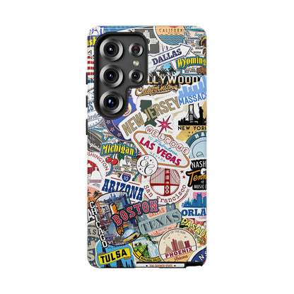 USA Travel Stickers Tough Phone Case