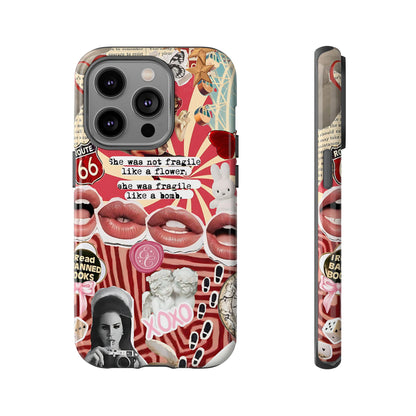 Feminine Aesthetic Retro Collage Tough Phone Case