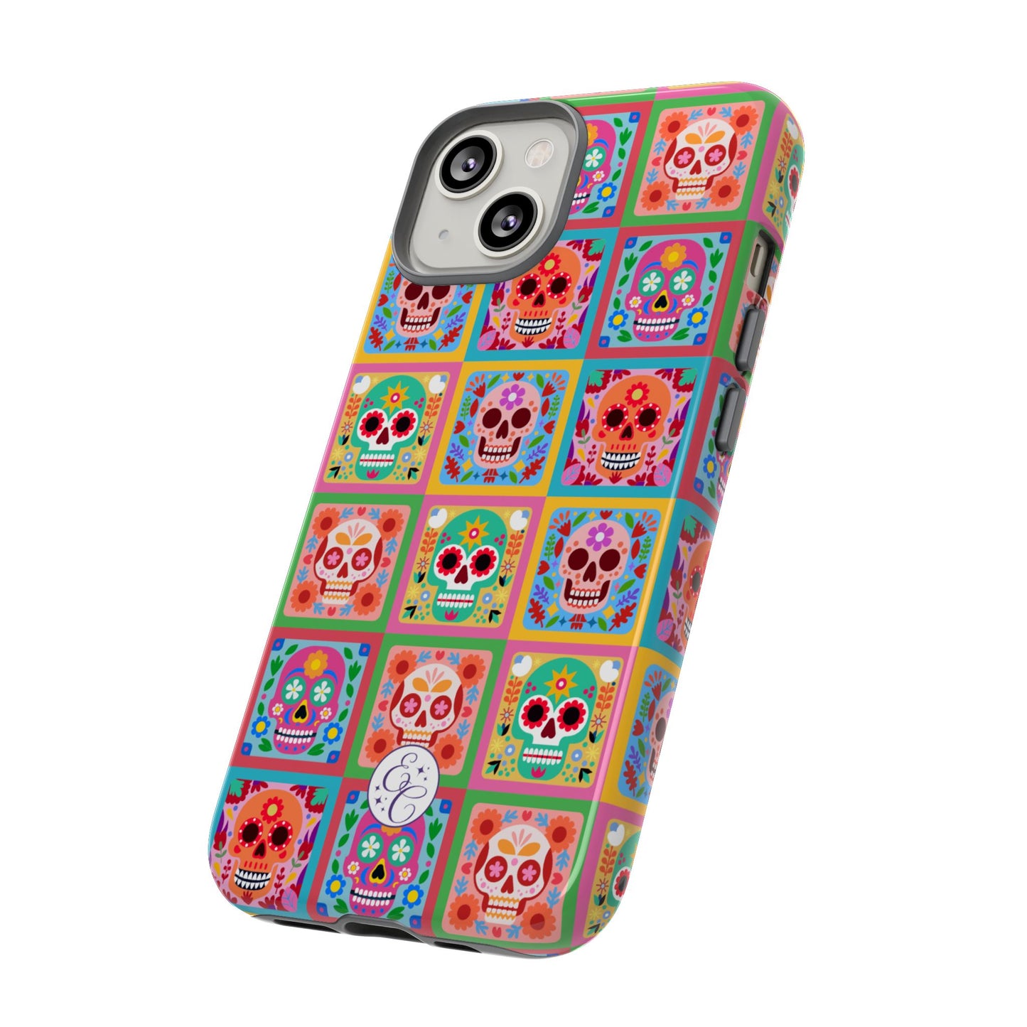 Colorful Sugar Skull Pattern Tough Phone Case
