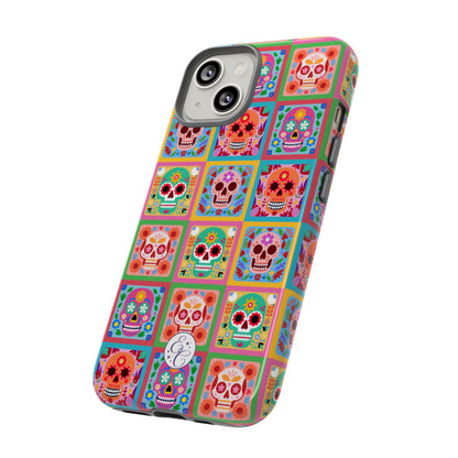 Colorful Sugar Skull Pattern Tough Phone Case